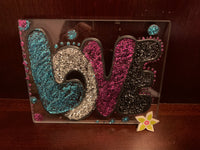 a** Acrylic Glitter LOVE Sign Handmade Decor