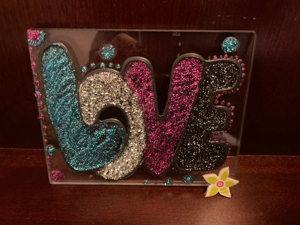 *Acrylic Glitter LOVE Sign Handmade Decor