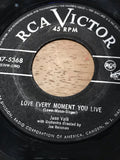 a* Vintage MUSIC June Valli "Crying In The Chapel" and " Love Every Moment You Live" RCA Victor 45 RPM Vinyl Record
