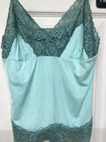 MODA Intl Nylon Lace Trim Camisole Lingerie Sleepware Green Small