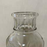 (L) <€€ Vintage Clear Glass Bud Vase 9.75” Ribbed Pedestal Base