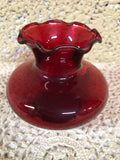 a** Small Vintage Ruby Garnett Red Colored Carnival Glass Flower Bud VASE