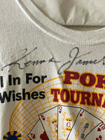 Mens Large 2010 Make A Wish Poker Tournament NY TShirt Autographed Kenna James DevilFish