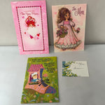 a* Vintage Lot/3 Used Mom Birthday Greeting Cards Crafts Scrapbooking