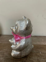 a* GSANY Baby Bank Pink Bow Girl Fine Silver Bears Plated