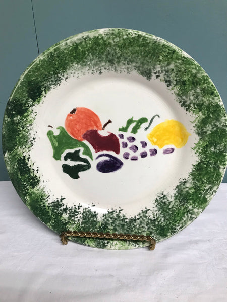 ^ Vintage 11” HANDPAINTED Fruits Plate