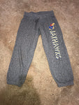 Womens Small KANSAS University JAYHAWKS Gray Sweatpants Drawstring Heather