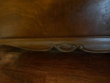 Vintage 4 Drawer DRESSER with Removable Mirror Queen Anne Legs Ornate Pulls Walnut Finish Buffet
