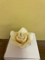 NEW Lot/6 Unscented Handcrafted Pillar CANDLES Ivory Floating Flower Volcanica 2” Diam H x 1.5” W