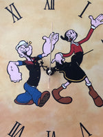 NEW Popeye Square Canvas Wall Display Clock Variety of Designs