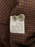 NEW Men's XLarge IZOD Brown Plaid Long Sleeve Button Down, Pocket 2 Ply Cotton NWT