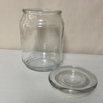 ~¥ Empty Glass Candle Jar 6” x 3.5” Clear w/ Suction Lid