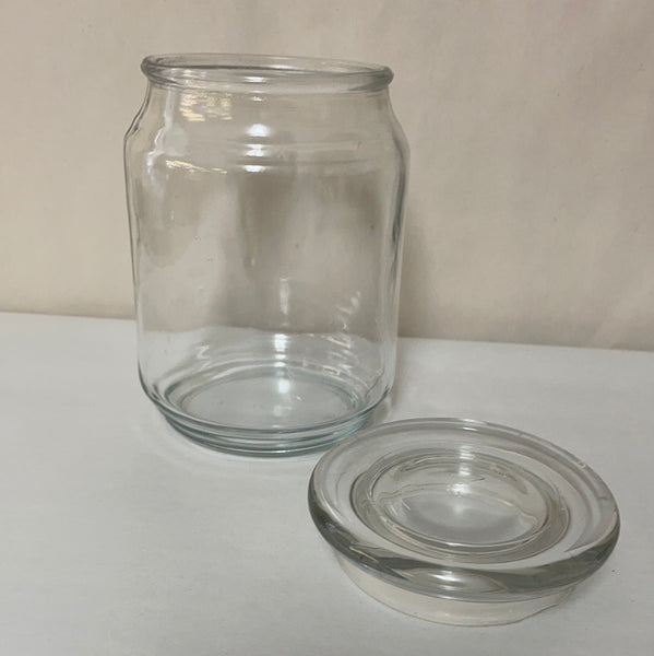 ~¥ Empty Glass Candle Jar 6” x 3.5” Clear w/ Suction Lid