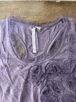 Womens Juniors LAUREN CONRAD XSmall Purple  Sleeveless Tank Top Fuzzy Flowers