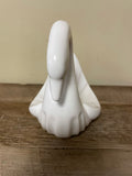 Vintage White Ceramic Swan Figurine