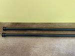 Single 2” Black Cafe Curtain Rod Adjustable 75.5” - 124” w/ Finials