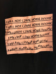 Mens I WILL NOT COME HOME DRUNK Tshirt Short Sleeve Cotton Black XL by LOL