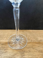 ~€ Pair/Set of 2 Crystal 8.25” Etched Stemmed Toasting Champagne Flutes Glasses