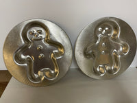 € Vintage Aluminum Gingerbread Man Cake Bread Jello Mold Pan by Hill Queen