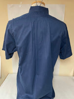 Mens RALPH  LAUREN Classic Fit Cotton Short Sleeve Button Down Shirt Large Blue