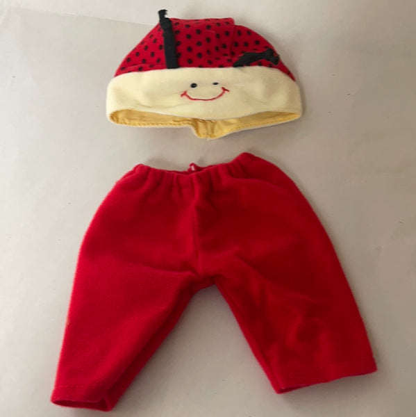 *Red Pants & Lady Bug Hat fits American Girl BITTY BABY