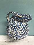 €a** Pottery 5” Blue Pitcher Spongeware Splatterware Country Farmhouse