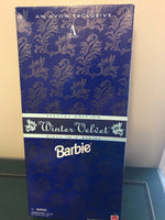 a* Vintage Avon Exclusive Winter Velvet Special Edition Barbie 1995 Mattel New in Box 15571 Retired