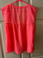 Womens Juniors AMERICAN EAGLE Outfitters Medium Coral Sleeveless Top Blouse