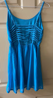 Womens Juniors DEREK HEART Turquoise Sleeveless Sun Dress Medium Open Back