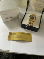 <€€ New Mens AUGUSTE GALAN WATCH Collectible Limited Edition Gold Square Face NIB