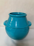 a** Teal Blue Glazed Ceramic Planter Flower Pot Vase