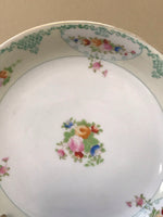 *Vintage China GOLDCASTLE Japan 7.25” Salad/Soup/Serving Porcelain Bowl Pink Blue Orange Flowers with Green Scrolling Retired