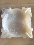 a** Vintage Mayan Aztec White Marble Onyx Ashtray Cigar Cigarette Ash Tray Imported