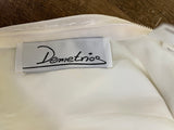 <€€ Demetrios Bridal Size 6 Ivory Beaded Sleeveless  Wedding Dress Gown Removable Train