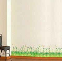 Vinyl Wall Decal GREEN GRASS & BUTTERFLIES Removable Art Mural Home Room Decor New