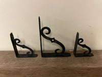 Vintage Set/3 Black Decorative Metal Wall Shelf Bracket