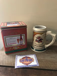 a** Vintage 1999 Budweiser Historic Advertising 3rd in Series ‘Again in Demand The World Over’ Stein Tin III