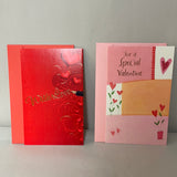*New Lot/2 Love Valentine’s Day Greeting Cards w/ Envelopes