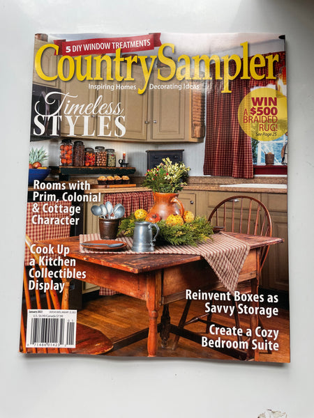 NEW COUNTRY SAMPLER Magazine January 2023 Timeless Window Treatments Savvy Storage