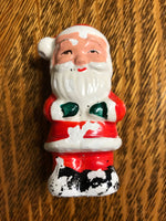 *Vintage Christmas Holiday Poinsettia Santa Claus Mrs. Claus Salt and Pepper Shakers 1975
