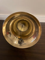 Vintage Solid Brass Dinner Bell Wood Handle  3.75” Diameter x 9.5” H