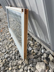 a** Wood Frame Encased Single Pane Window Art Projects 32” L x 18.25” H x 1” D interior latch & handle
