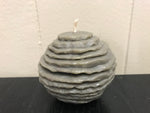 a** New 3.5" Round CANDLE Round Gray Green Volcanica 9179 Unscented Handcrafted