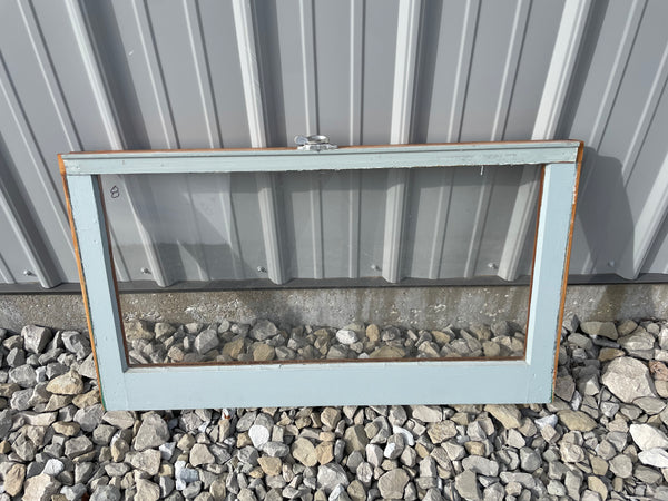 a** Wood Frame Encased Single Pane Window Art Projects 32” L x 18” H x 1” D latch & handle #8