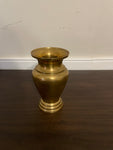 ~ Vintage Solid Brass 5” Urn Vase Gold Flower Pot