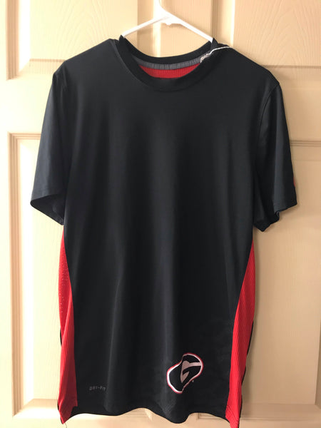 Mens Dri Fit Nike UNIVERSITY OF GEORGIA UGA Bulldogs Bulldawgs SEC College BLACK Short Sleeve Size MEDIUM