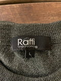 Mens RAFFI Italian Gray Acrylic Polyester Lightweight Sweater Long Sleeve Sz Large