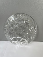 a** Round Pressed and Cut Glass 4.5” Plate Starburst Design
