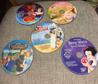 a* Lot/5 DVD Movies Cinderella II, Snow White, Lilo & Stitch, Beauty & Beast, Rapunzel (No cases)