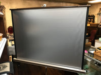 Vintage Turquoise DA-LITE Silver Pacer Film PROJECTOR SCREEN w/ Tripod Stand 40"x 40"